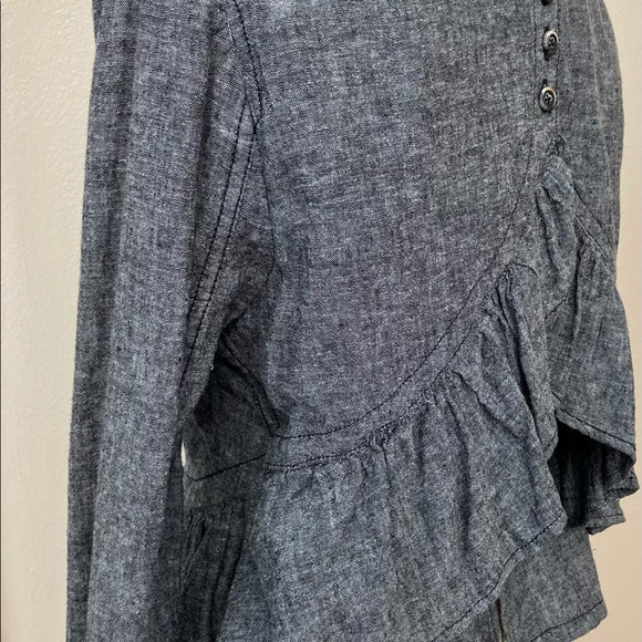 Vintage Free People Victorian Ruffle Back Jacket, Sz Medium, Charcoal Gray, RARE - Picture 13 of 14